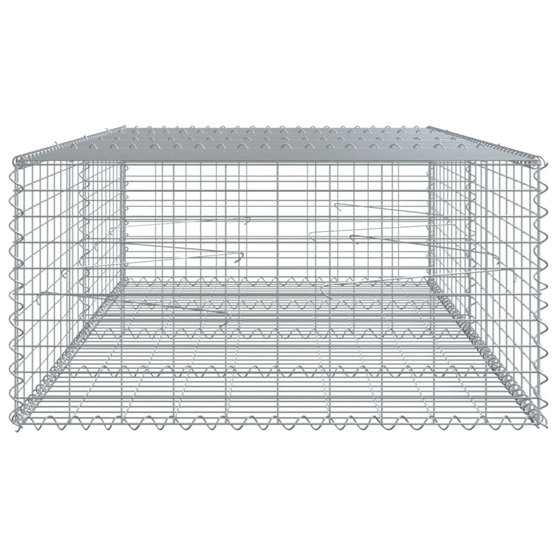 vidaXL horganyzott vas gabion kosár fedéllel 200 x 100 x 50 cm