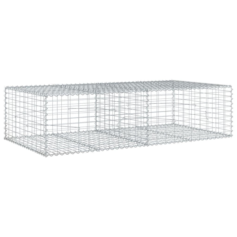 vidaXL horganyzott vas gabion kosár fedéllel 200 x 100 x 50 cm