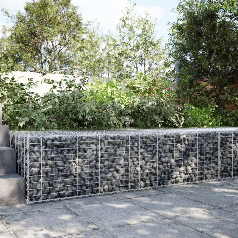 vidaXL horganyzott vas gabion kosár fedéllel 200 x 100 x 50 cm