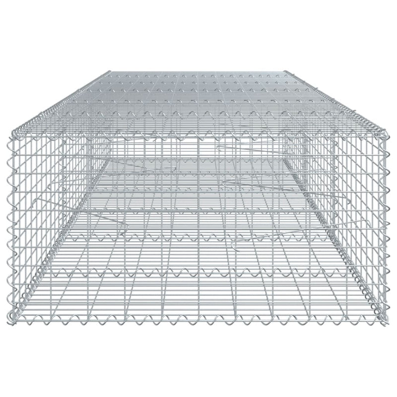 vidaXL horganyzott vas gabion kosár fedéllel 300 x 100 x 50 cm