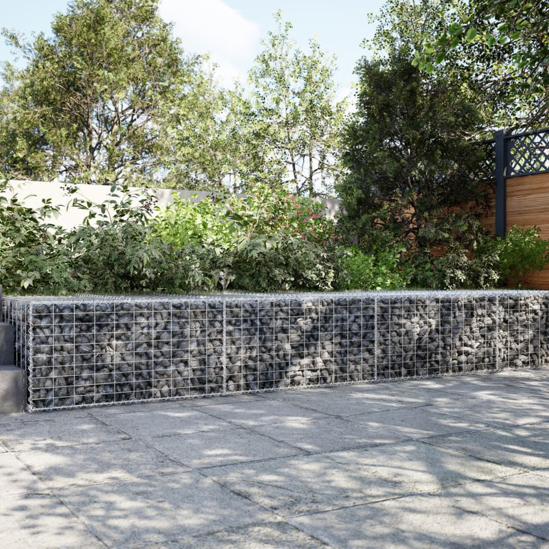 vidaXL horganyzott vas gabion kosár fedéllel 300 x 100 x 50 cm