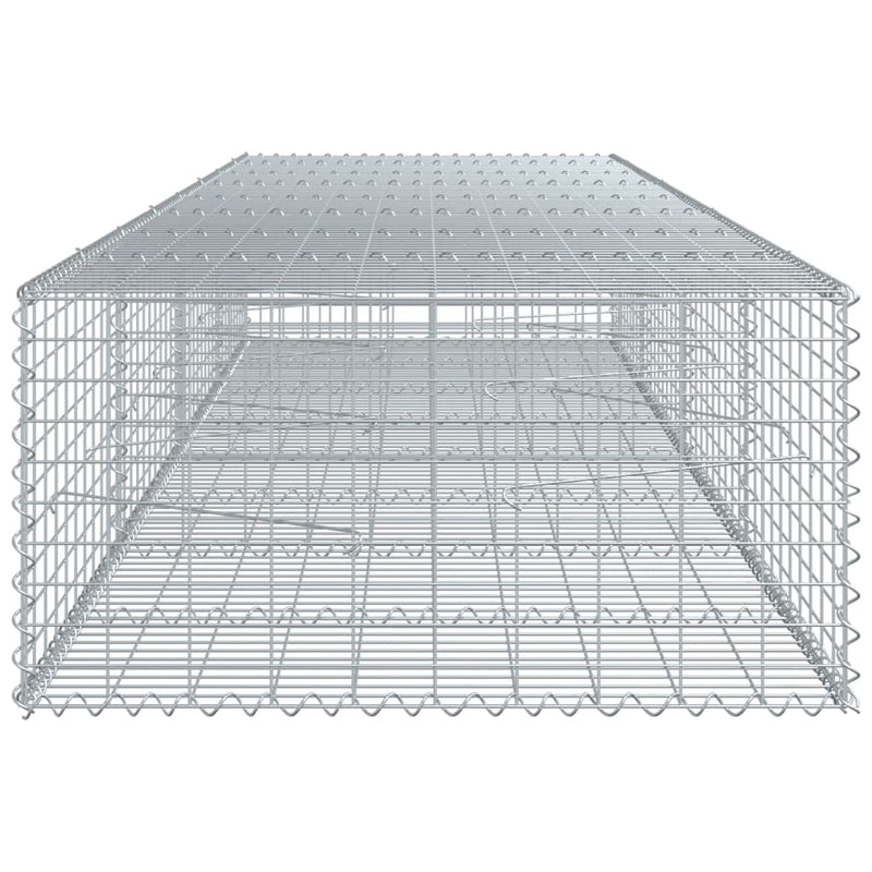 vidaXL horganyzott vas gabion kosár fedéllel 400 x 100 x 50 cm