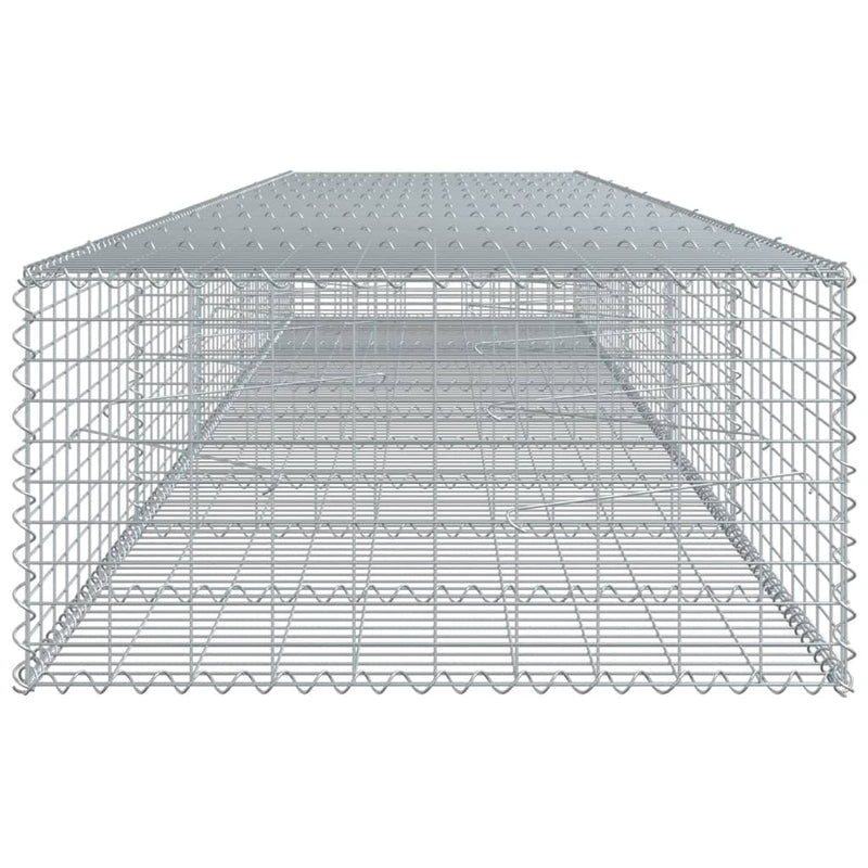 vidaXL horganyzott vas gabion kosár fedéllel 500 x 100 x 50 cm