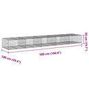 vidaXL horganyzott vas gabion kosár fedéllel 500 x 100 x 50 cm