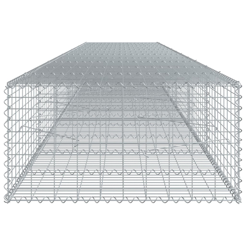 vidaXL horganyzott vas gabion kosár fedéllel 600 x 100 x 50 cm