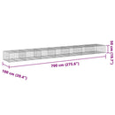 vidaXL horganyzott vas gabion kosár fedéllel 700 x 100 x 50 cm