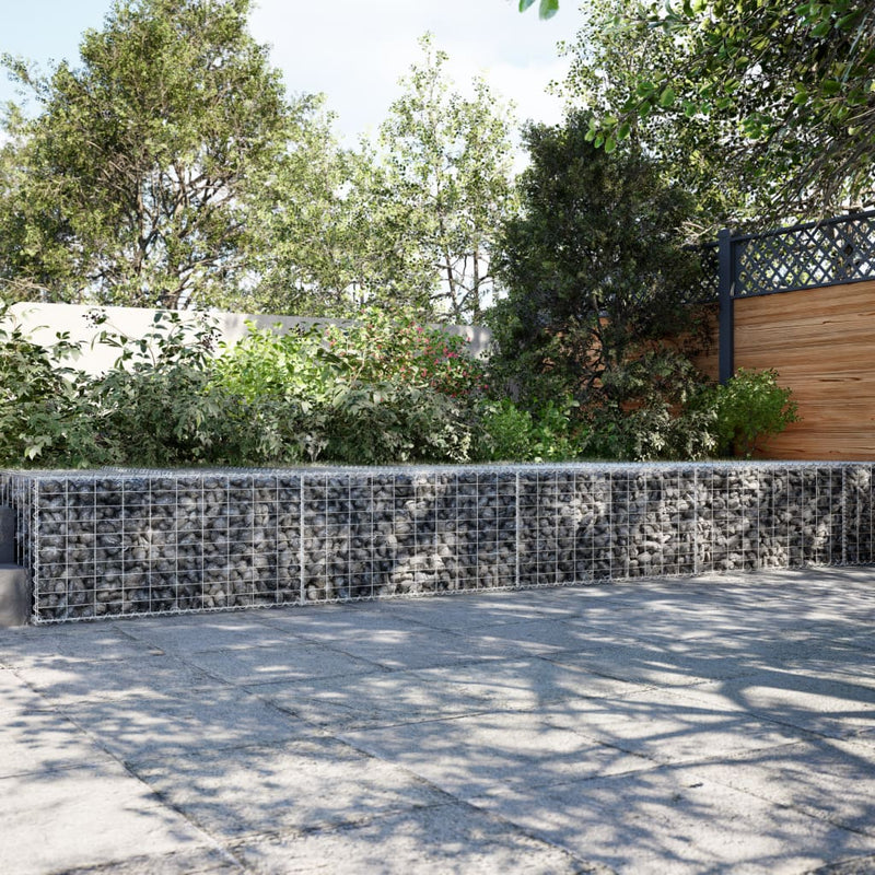 vidaXL horganyzott vas gabion kosár fedéllel 1000 x 100 x 50 cm