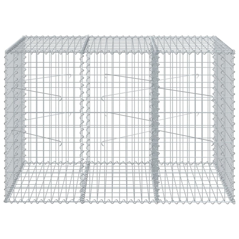 vidaXL horganyzott vas gabion kosár fedéllel 150 x 100 x 100 cm