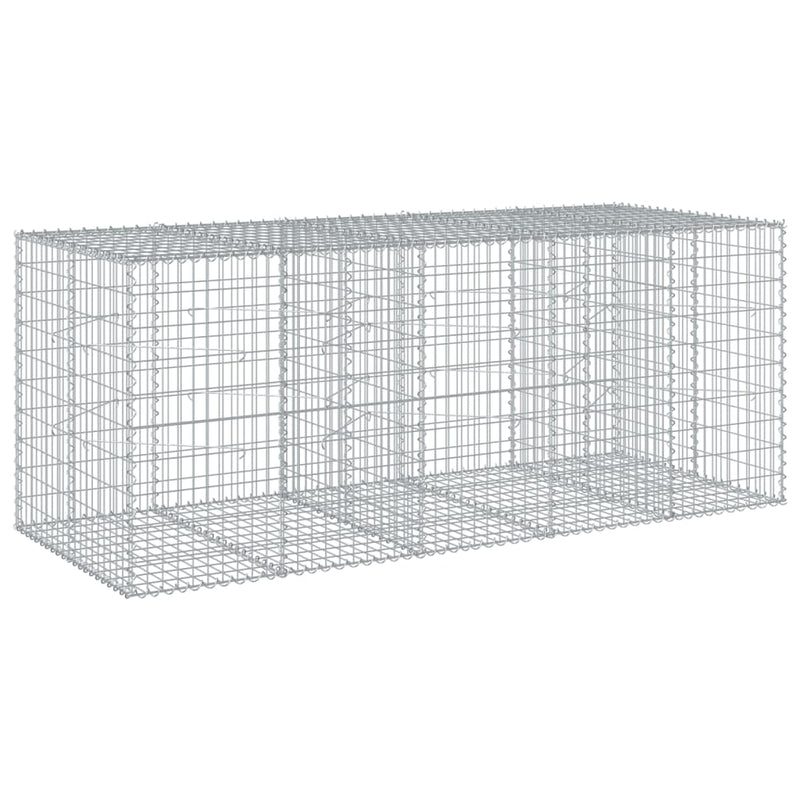 vidaXL horganyzott vas gabion kosár fedéllel 250 x 100 x 100 cm