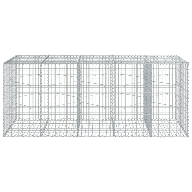 vidaXL horganyzott vas gabion kosár fedéllel 250 x 100 x 100 cm