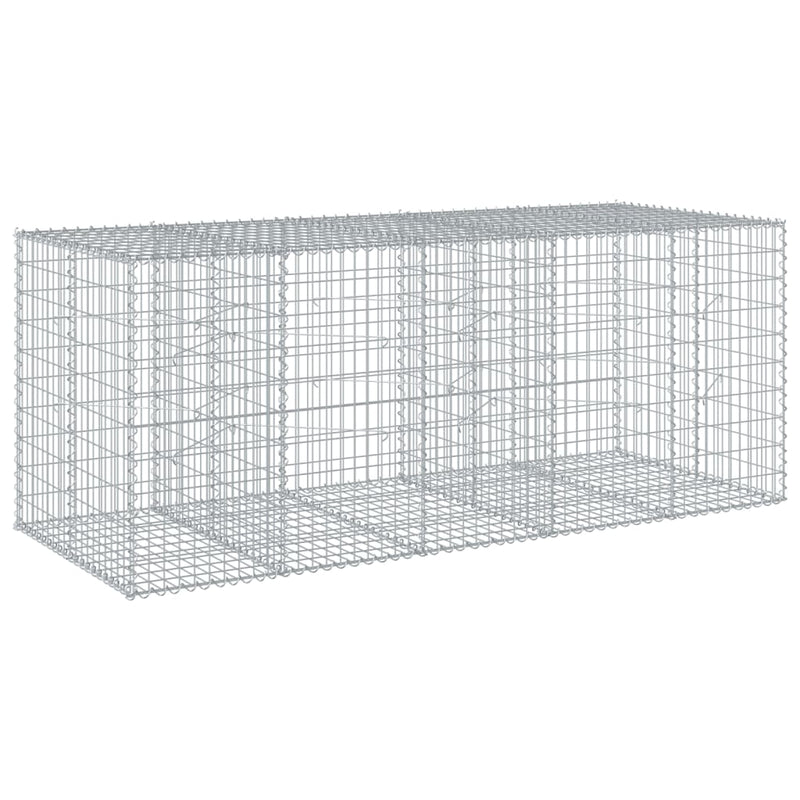 vidaXL horganyzott vas gabion kosár fedéllel 250 x 100 x 100 cm