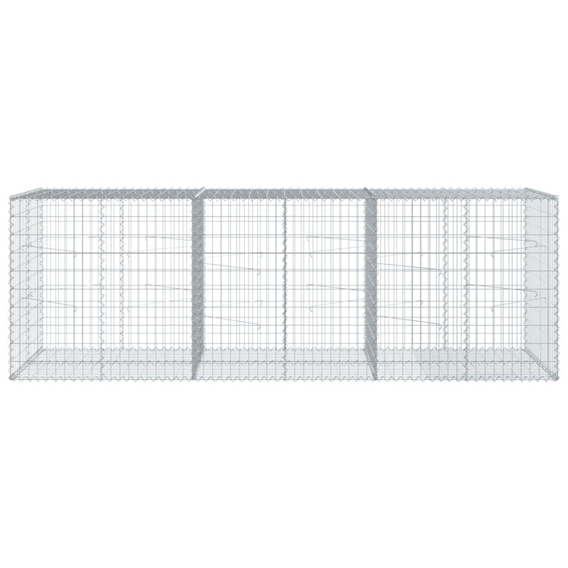 vidaXL horganyzott vas gabion kosár fedéllel 300 x 100 x 100 cm