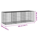 vidaXL horganyzott vas gabion kosár fedéllel 300 x 100 x 100 cm