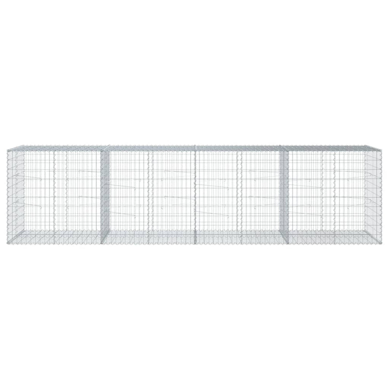 vidaXL horganyzott vas gabion kosár fedéllel 400 x 100 x 100 cm