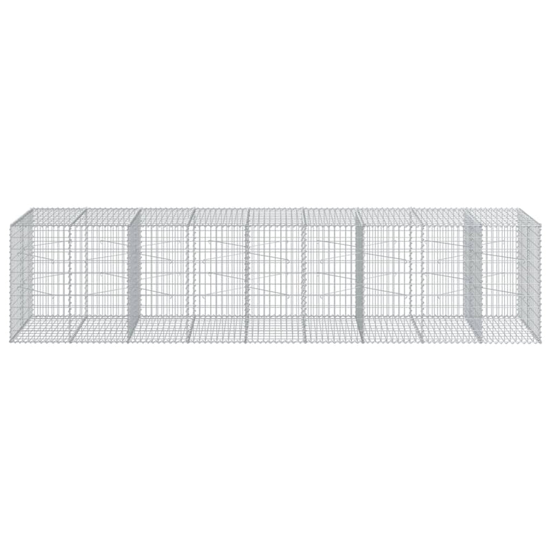 vidaXL horganyzott vas gabion kosár fedéllel 450 x 100 x 100 cm