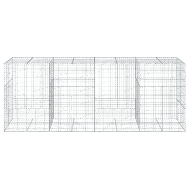 vidaXL horganyzott vas gabion kosár fedéllel 400 x 100 x 150 cm