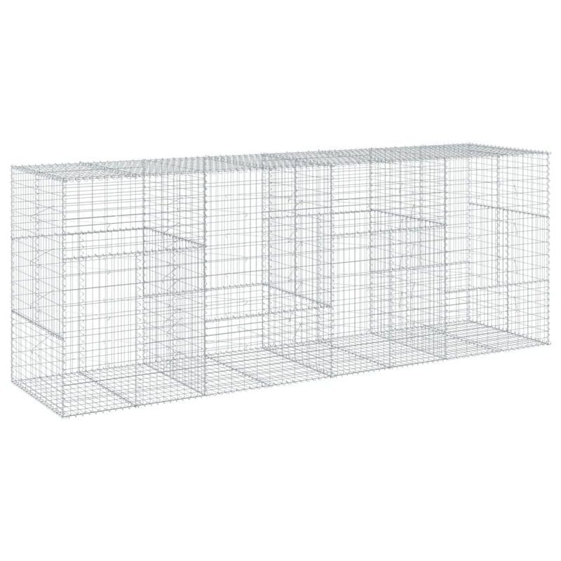 vidaXL horganyzott vas gabion kosár fedéllel 400 x 100 x 150 cm