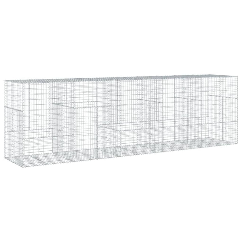 vidaXL horganyzott vas gabion kosár fedéllel 500 x 100 x 150 cm