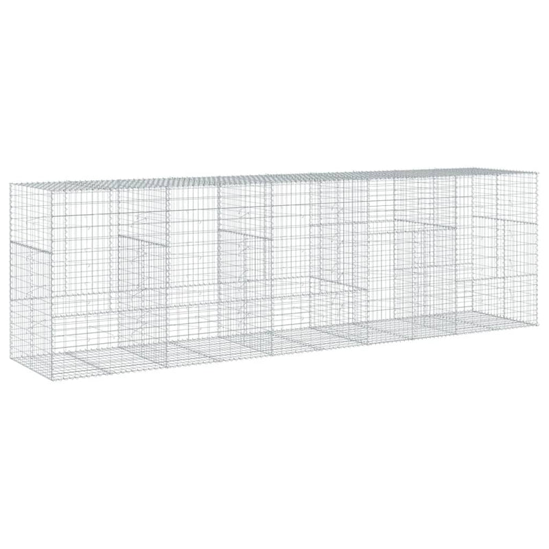 vidaXL horganyzott vas gabion kosár fedéllel 500 x 100 x 150 cm