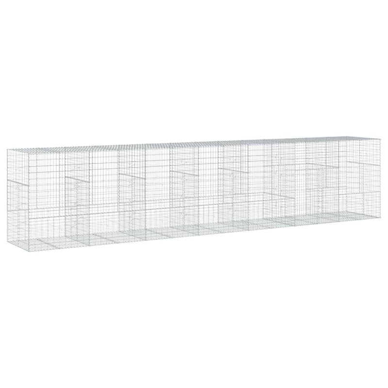 vidaXL horganyzott vas gabion kosár fedéllel 700 x 100 x 150 cm