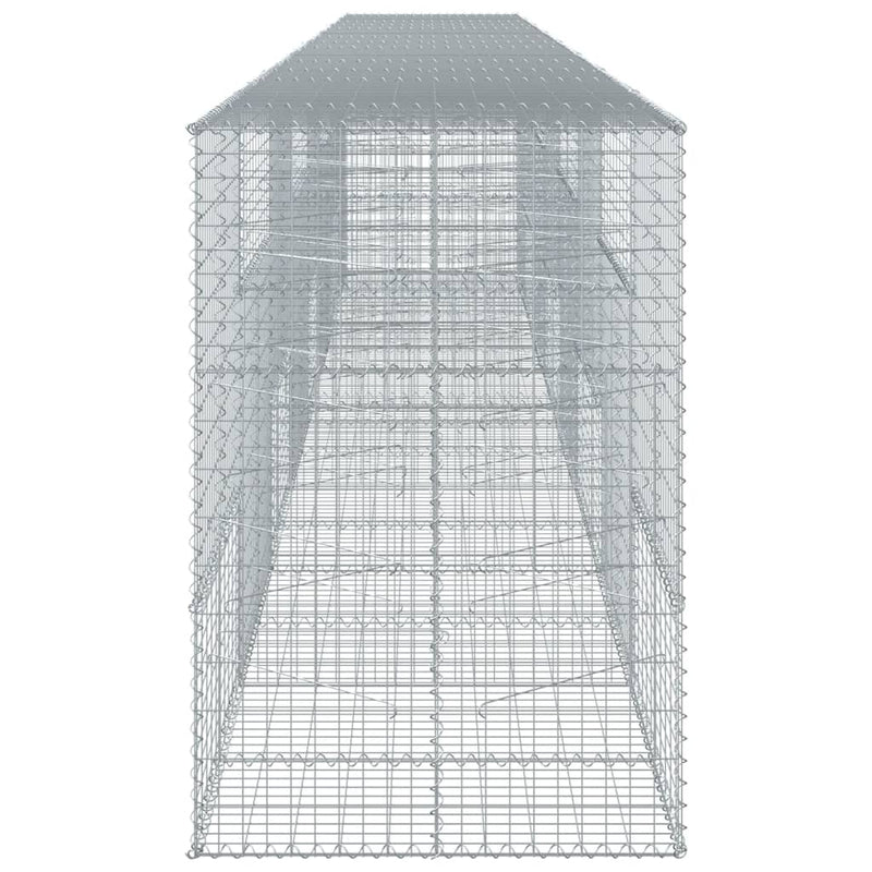 vidaXL horganyzott vas gabion kosár fedéllel 800 x 100 x 150 cm