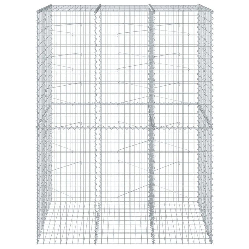 vidaXL horganyzott vas gabion kosár fedéllel 150 x 100 x 200 cm