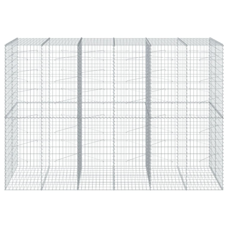 vidaXL horganyzott vas gabion kosár fedéllel 300 x 100 x 200 cm