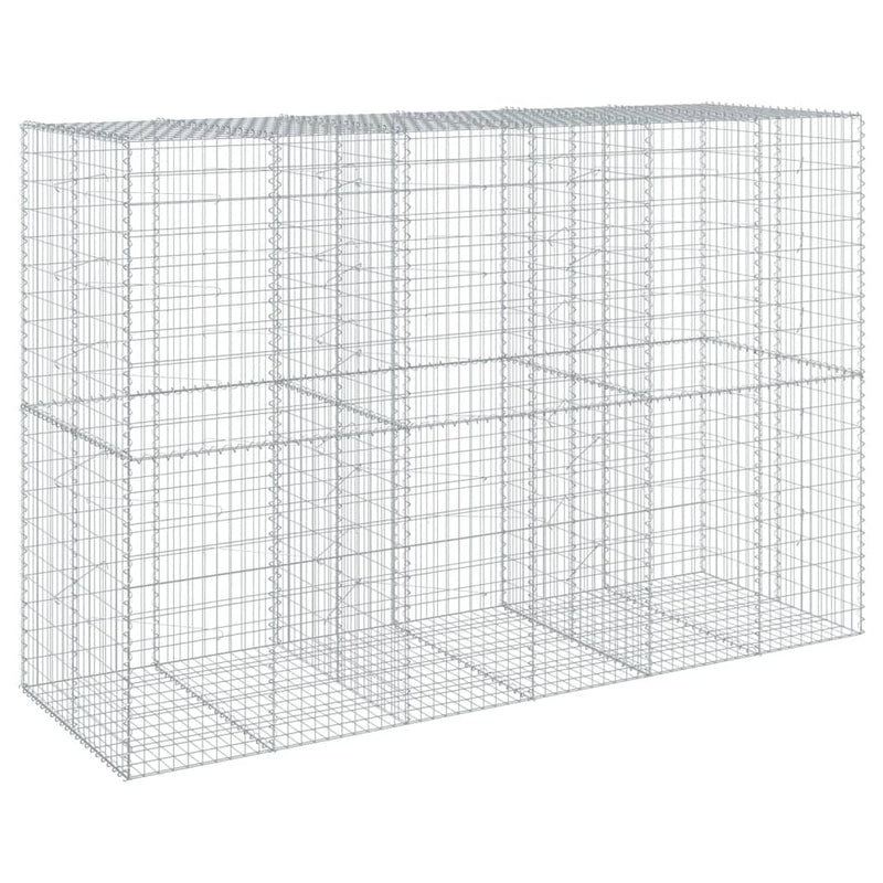 vidaXL horganyzott vas gabion kosár fedéllel 300 x 100 x 200 cm