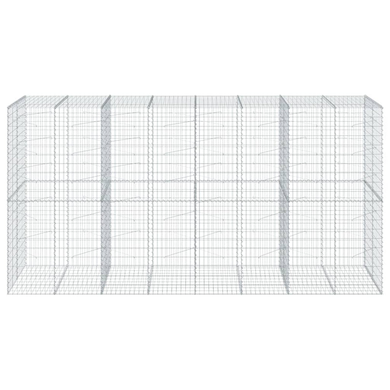 vidaXL horganyzott vas gabion kosár fedéllel 400 x 100 x 200 cm