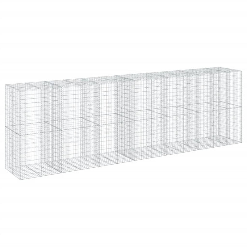 vidaXL horganyzott vas gabion kosár fedéllel 650 x 100 x 200 cm