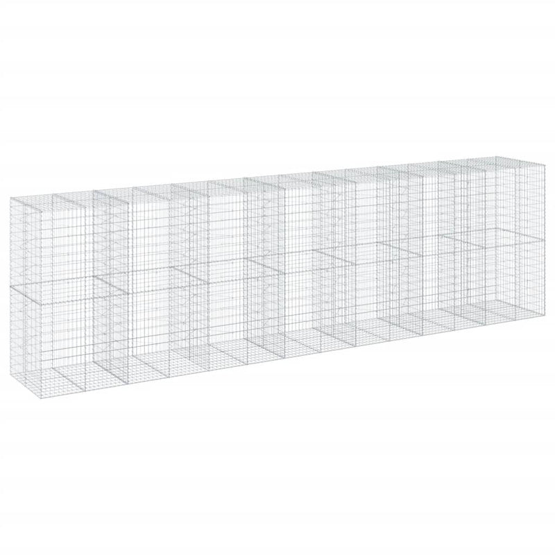 vidaXL horganyzott vas gabion kosár fedéllel 700 x 100 x 200 cm