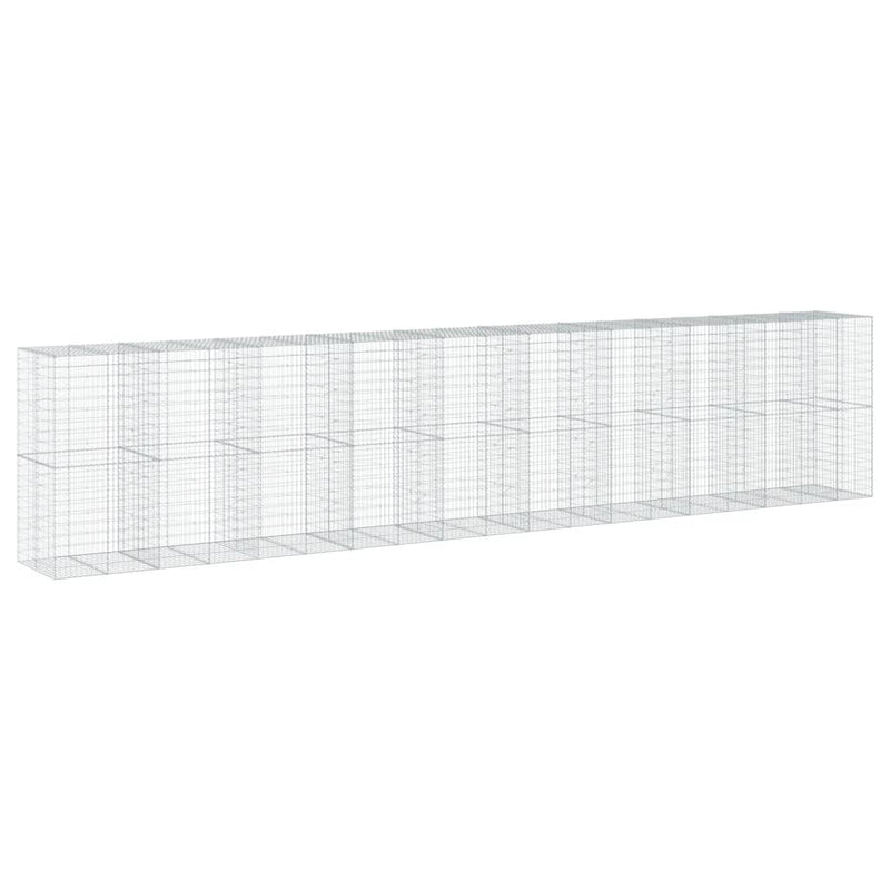 vidaXL horganyzott vas gabion kosár fedéllel 950 x 100 x 200 cm