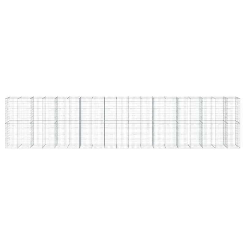 vidaXL horganyzott vas gabion kosár fedéllel 950 x 100 x 200 cm