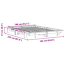 vidaXL fehér tömör fenyőfa ágy matrac nélkül 140 x 200 cm