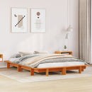 vidaXL viaszbarna tömör fenyőfa ágy matrac nélkül 120 x 200 cm