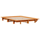 vidaXL viaszbarna tömör fenyőfa ágy matrac nélkül 135 x 190 cm