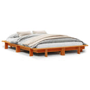 vidaXL viaszbarna tömör fenyőfa ágy matrac nélkül 120 x 190 cm