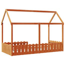 vidaXL viaszbarna tömör fenyőfa házikó gyerekágykeret 90 x 200 cm