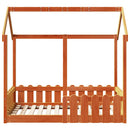 vidaXL viaszbarna tömör fenyőfa házikó gyerekágykeret 70 x 140 cm