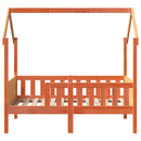 vidaXL viaszbarna tömör fenyőfa házikó gyerekágykeret 70 x 140 cm