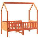 vidaXL viaszbarna tömör fenyőfa házikó gyerekágykeret 70 x 140 cm