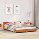 vidaXL viaszbarna tömör fenyőfa ágy matrac nélkül 140 x 200 cm