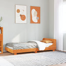 vidaXL viaszbarna tömör fenyőfa ágy matrac nélkül 100 x 200 cm