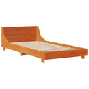vidaXL viaszbarna tömör fenyőfa ágy matrac nélkül 90 x 200 cm