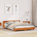 vidaXL viaszbarna tömör fenyőfa ágy matrac nélkül 140 x 190 cm