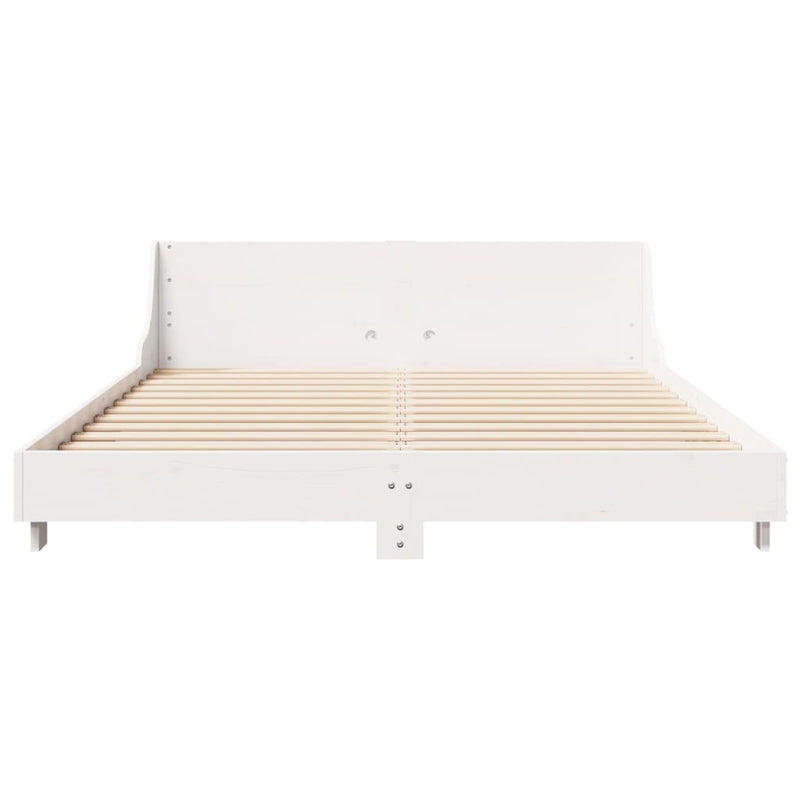 vidaXL fehér tömör fenyőfa ágy matrac nélkül 120 x 190 cm
