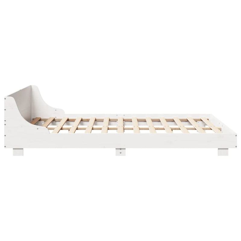 vidaXL fehér tömör fenyőfa ágy matrac nélkül 120 x 190 cm