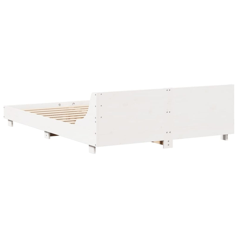 vidaXL fehér tömör fenyőfa ágy matrac nélkül 120 x 190 cm