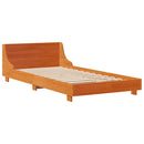 vidaXL viaszbarna tömör fenyőfa ágy matrac nélkül 90 x 190 cm