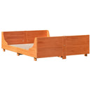 vidaXL viaszbarna tömör fenyőfa ágy matrac nélkül 120 x 200 cm
